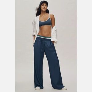 NWT ANTHROPOLOGIE MAEVE RIBBED WAIST WIDE-LEG TRACK PANTS